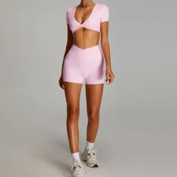 Women Outfits Yoga Suit 2PCS Sports Set Quick-Drying Gym Set Women Tracksuit Running Workout Short Sleeves Sports Yoga Clothing