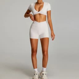 Women Outfits Yoga Suit 2PCS Sports Set Quick-Drying Gym Set Women Tracksuit Running Workout Short Sleeves Sports Yoga Clothing