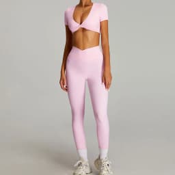 Women Outfits Yoga Suit 2PCS Sports Set Quick-Drying Gym Set Women Tracksuit Running Workout Short Sleeves Sports Yoga Clothing