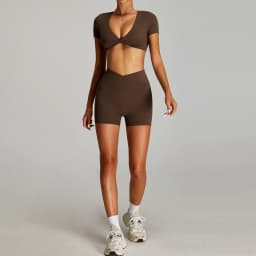 Women Outfits Yoga Suit 2PCS Sports Set Quick-Drying Gym Set Women Tracksuit Running Workout Short Sleeves Sports Yoga Clothing
