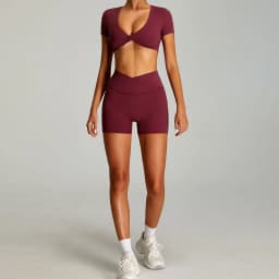 Women Outfits Yoga Suit 2PCS Sports Set Quick-Drying Gym Set Women Tracksuit Running Workout Short Sleeves Sports Yoga Clothing