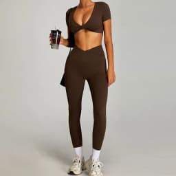 Women Outfits Yoga Suit 2PCS Sports Set Quick-Drying Gym Set Women Tracksuit Running Workout Short Sleeves Sports Yoga Clothing