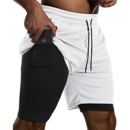Mens Sport Shorts Sportswear Double-deck Running Shorts 2 In 1 Beach Bottoms Summer Gym Fitness Training Jogging Short Pants Men
