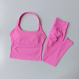 Halter Top Yoga Fitness Workout Set Women's Professional Training Pilates Peach Hip-Lifting Pants Sportswear