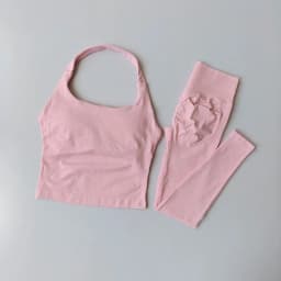 Halter Top Yoga Fitness Workout Set Women's Professional Training Pilates Peach Hip-Lifting Pants Sportswear