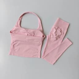 Halter Top Yoga Fitness Workout Set Women's Professional Training Pilates Peach Hip-Lifting Pants Sportswear