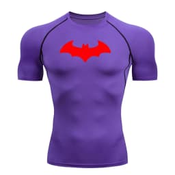 Bat Printed Men's Tight T-Shirt Running Compression T Shirt Gym Fitness Jogging Short Sleeve Male Casual Shirt Tops