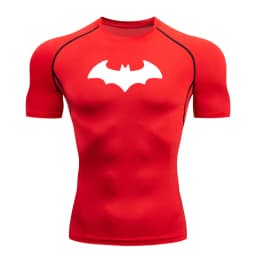 Bat Printed Men's Tight T-Shirt Running Compression T Shirt Gym Fitness Jogging Short Sleeve Male Casual Shirt Tops