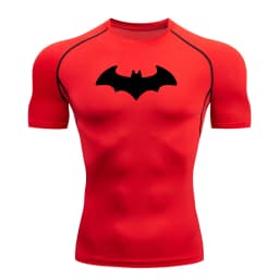 Bat Printed Men's Tight T-Shirt Running Compression T Shirt Gym Fitness Jogging Short Sleeve Male Casual Shirt Tops