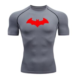 Bat Printed Men's Tight T-Shirt Running Compression T Shirt Gym Fitness Jogging Short Sleeve Male Casual Shirt Tops