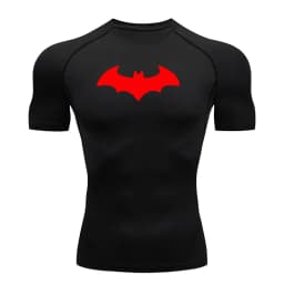Bat Printed Men's Tight T-Shirt Running Compression T Shirt Gym Fitness Jogging Short Sleeve Male Casual Shirt Tops