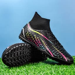 Professional Training TF Soccer Shoes for Men Women Kids PU+Fabric Breathable Wear-Resistant Rubber Sole