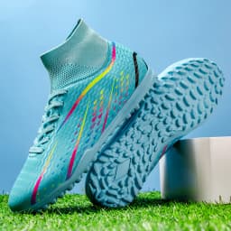 Professional Training TF Soccer Shoes for Men Women Kids PU+Fabric Breathable Wear-Resistant Rubber Sole