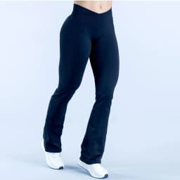 Vision Flares Leggings Women V Crossover Seamless Yoga Pants No Front Seam Sports Leggings Bootcut Workout Pants Tummy Control