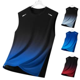 Summer Running Vest Men Contrasting Reflective Jogging Sports Sleeveless Coat Outdoor Breathable Elasticity Fitness Sportswear