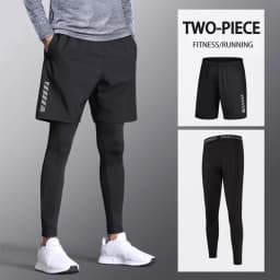 Quick-drying Skinny Pants for Men, Summer Ice Silk Sun-protective Base Fitness Shorts, High-elasticity Sports Suit for Running