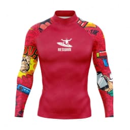 Men's Surfing Suit Funny Rash Guards Swimwear Long Sleeve T-shirt Boy Beach UV Protection Swimsuit Surf Swimming Tights Sports