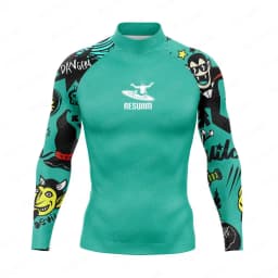 Men's Surfing Suit Funny Rash Guards Swimwear Long Sleeve T-shirt Boy Beach UV Protection Swimsuit Surf Swimming Tights Sports
