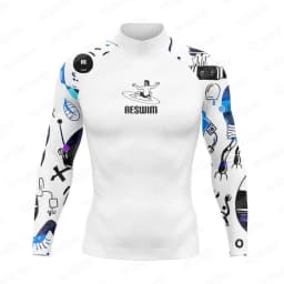 Men's Surfing Suit Funny Rash Guards Swimwear Long Sleeve T-shirt Boy Beach UV Protection Swimsuit Surf Swimming Tights Sports