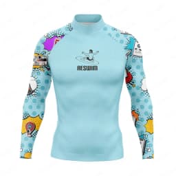 Men's Surfing Suit Funny Rash Guards Swimwear Long Sleeve T-shirt Boy Beach UV Protection Swimsuit Surf Swimming Tights Sports