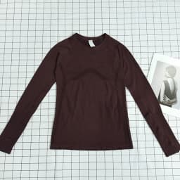 Women's Autumn & Winter Yoga Training Top, High Stretch Slim Fit Crew Neck, Quick-Dry Long Sleeve Sports Fitness Shirt