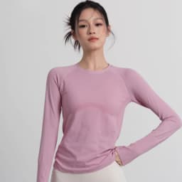 Women's Autumn & Winter Yoga Training Top, High Stretch Slim Fit Crew Neck, Quick-Dry Long Sleeve Sports Fitness Shirt