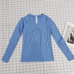Women's Autumn & Winter Yoga Training Top, High Stretch Slim Fit Crew Neck, Quick-Dry Long Sleeve Sports Fitness Shirt