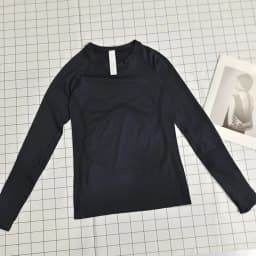 Women's Autumn & Winter Yoga Training Top, High Stretch Slim Fit Crew Neck, Quick-Dry Long Sleeve Sports Fitness Shirt