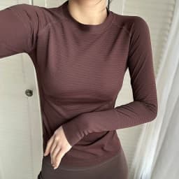 Women's Autumn & Winter Yoga Training Top, High Stretch Slim Fit Crew Neck, Quick-Dry Long Sleeve Sports Fitness Shirt