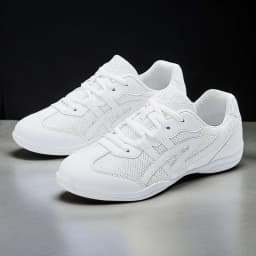 White Cheerleading Dance Shoes for Women Men Non-Slip Flexible Sole Breathable Mesh Athletic Training Sneakers for Gymnastics