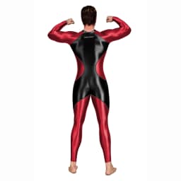 AMORESY Men's Color-block Sport Long-Sleeved Jumpsuit Tight-Fitting Spandex Swimsuit Swimwear Catsuit Overall Playsuits