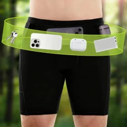 Mens Compression Marathon Running Shorts 6 Pockets with Waist Pack Fitness Gym Yoga Cycling Sport Hiking Tights Shorts Quick Dry