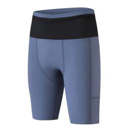 Mens Compression Marathon Running Shorts 6 Pockets with Waist Pack Fitness Gym Yoga Cycling Sport Hiking Tights Shorts Quick Dry