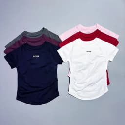 DFHE Women Breathable Sports T Shirt Short Sleeve Round Neck Elastic Casual Tops For Gym Yoga Running Fitness