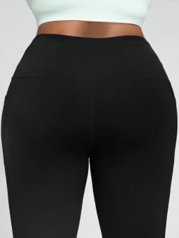Plus Size Women Yoga Leggings With Pockets Black Compression Ultra Stretch High Waist Tummy Control Gym Workout Tights