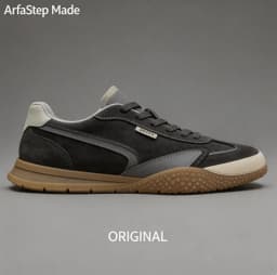 ArfaStep Summer Retro Men Black Casual Sneakers Patchwork Walking Shoes Round Toe Lace-Up Comfortable Flat Training Sports Shoes