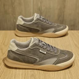 ArfaStep Summer Retro Men Black Casual Sneakers Patchwork Walking Shoes Round Toe Lace-Up Comfortable Flat Training Sports Shoes