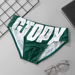 Men's Quick Dry Swim Trunks Low Waist Bikini Briefs Solid Color Training Swimming Suit Beach Shorts