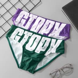 Men's Quick Dry Swim Trunks Low Waist Bikini Briefs Solid Color Training Swimming Suit Beach Shorts
