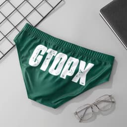 Men's Quick Dry Swim Trunks Low Waist Bikini Briefs Solid Color Training Swimming Suit Beach Shorts