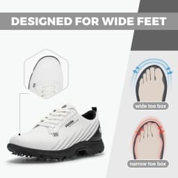 FitVille Waterproof Golf Shoes Wide Replaceable No-Slip Spikes Golfling Shoes for Men Professional High-Rebound Cushioning