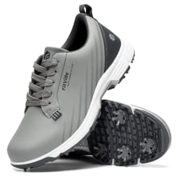 FitVille Waterproof Golf Shoes Wide Replaceable No-Slip Spikes Golfling Shoes for Men Professional High-Rebound Cushioning