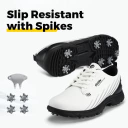 FitVille Waterproof Golf Shoes Wide Replaceable No-Slip Spikes Golfling Shoes for Men Professional High-Rebound Cushioning