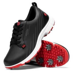 FitVille Waterproof Golf Shoes Wide Replaceable No-Slip Spikes Golfling Shoes for Men Professional High-Rebound Cushioning
