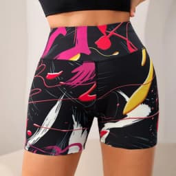 Love Print Yoga Shorts High Elasticity Fabric Inclusive Soft Skin-friendly Sport Casual Style Moisture-wicking