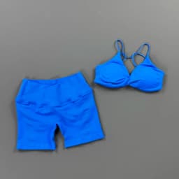 HISTELLO Vision Shorts Set Seamless Yoga Short Pants Suit Vision Twist Front Sports Bra Scrunch Butt Backless GYM Clothing