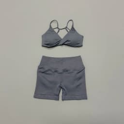 HISTELLO Vision Shorts Set Seamless Yoga Short Pants Suit Vision Twist Front Sports Bra Scrunch Butt Backless GYM Clothing
