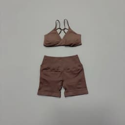 HISTELLO Vision Shorts Set Seamless Yoga Short Pants Suit Vision Twist Front Sports Bra Scrunch Butt Backless GYM Clothing