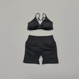 HISTELLO Vision Shorts Set Seamless Yoga Short Pants Suit Vision Twist Front Sports Bra Scrunch Butt Backless GYM Clothing