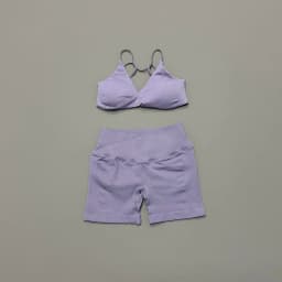 HISTELLO Vision Shorts Set Seamless Yoga Short Pants Suit Vision Twist Front Sports Bra Scrunch Butt Backless GYM Clothing